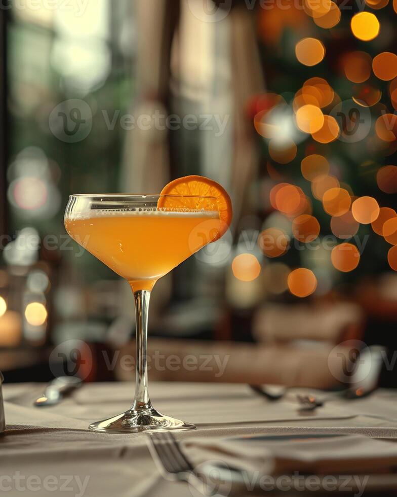 AI generated Manhatan cocktail glass photo