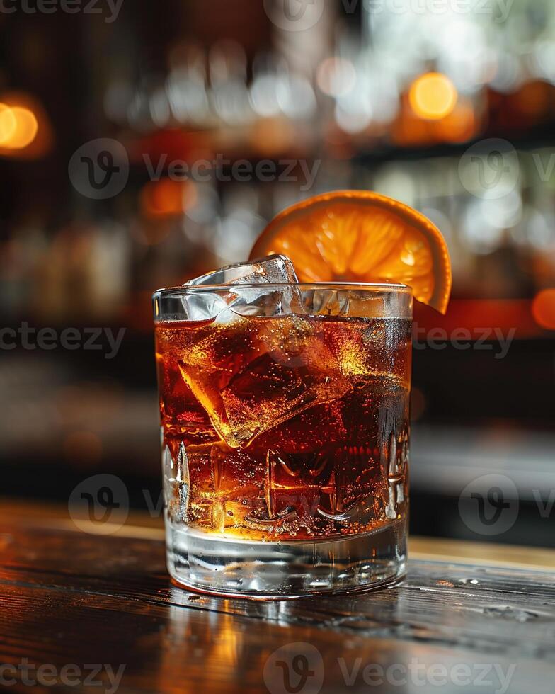 ai generado negroni cóctel vaso foto