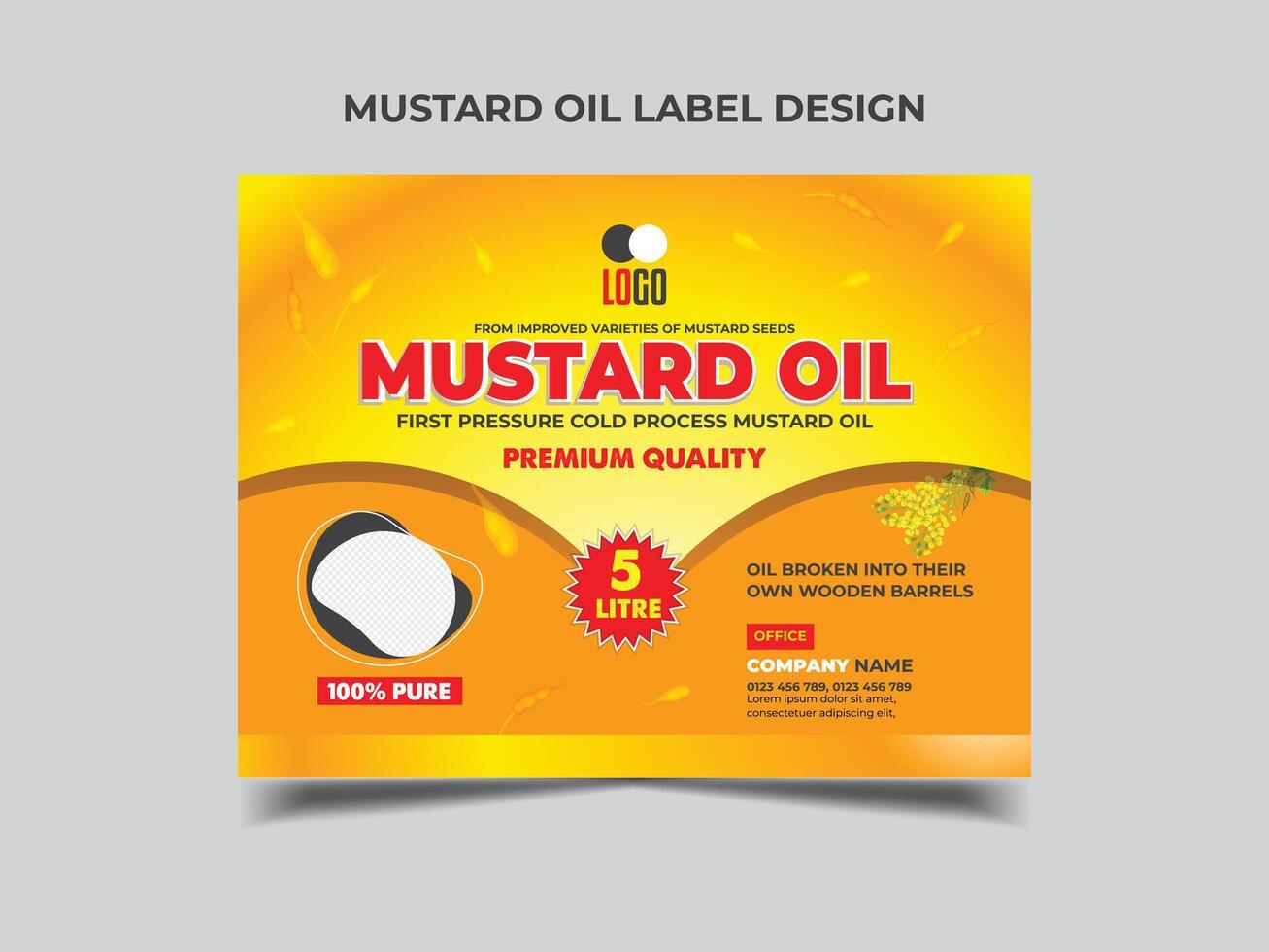Mustard oil labels design Template vector