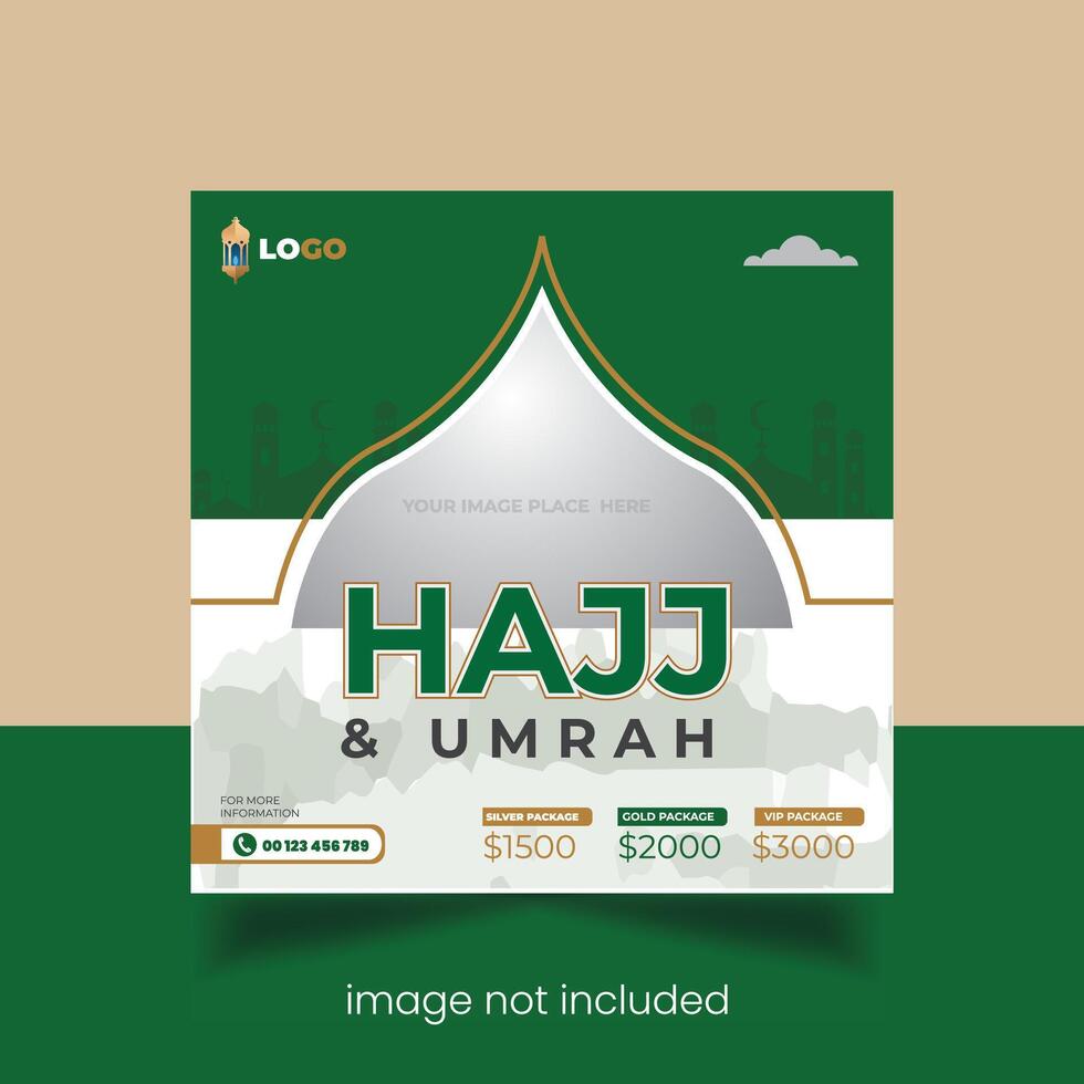 Hajj and Umrah Flyer Hajj template design  hajj social media post template vector