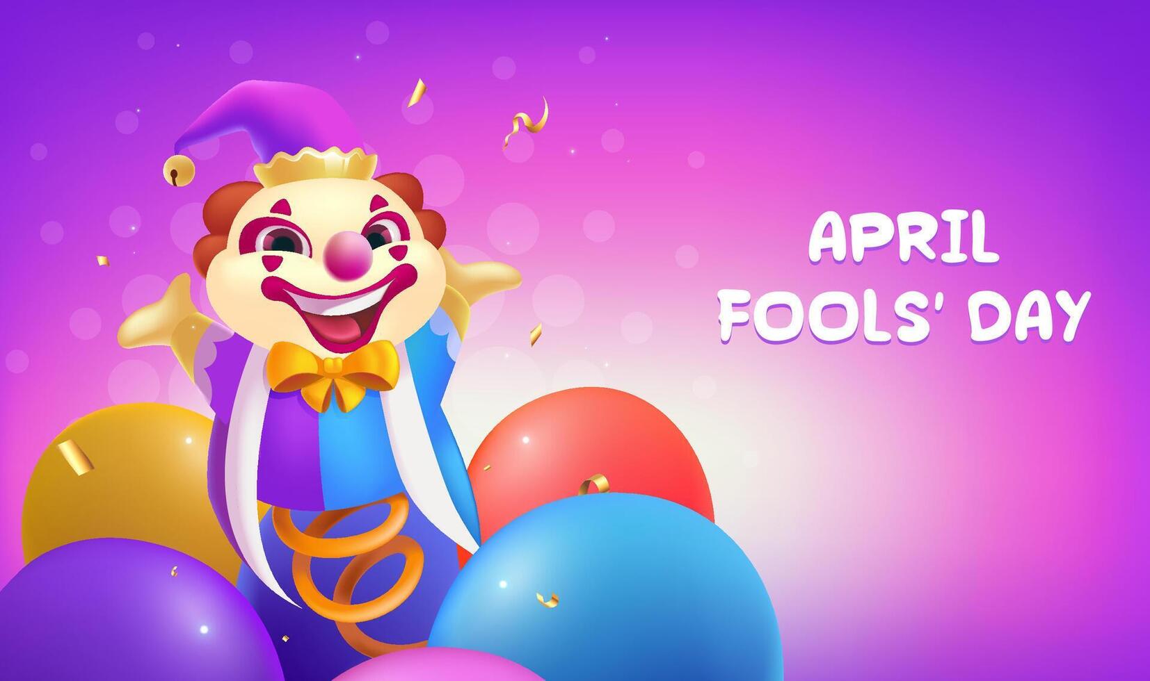 Vector hand painted April Fool's Day celebration banner horizontal template