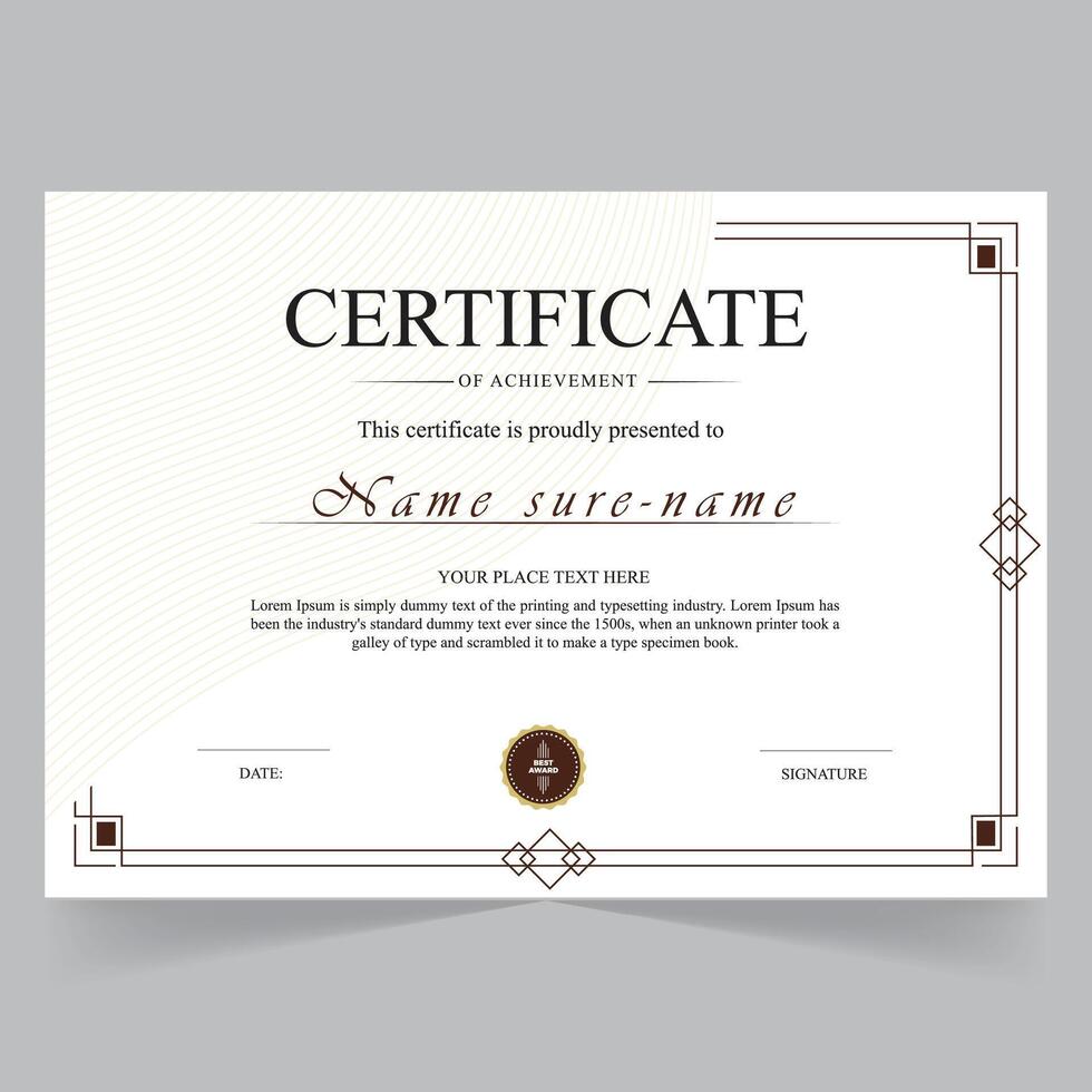 Creative Certificate of Achievement Award Template vector
