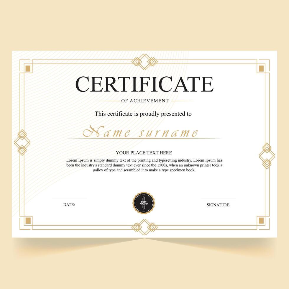 Creative Certificate of Achievement Award Template vector