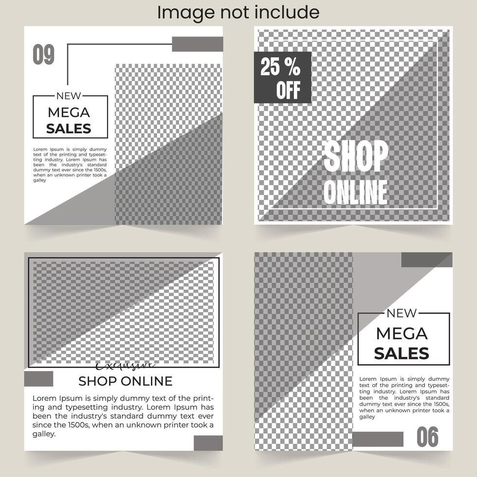 Ideal Social Media Post Templates for Clothing and Fashion Businesses vector