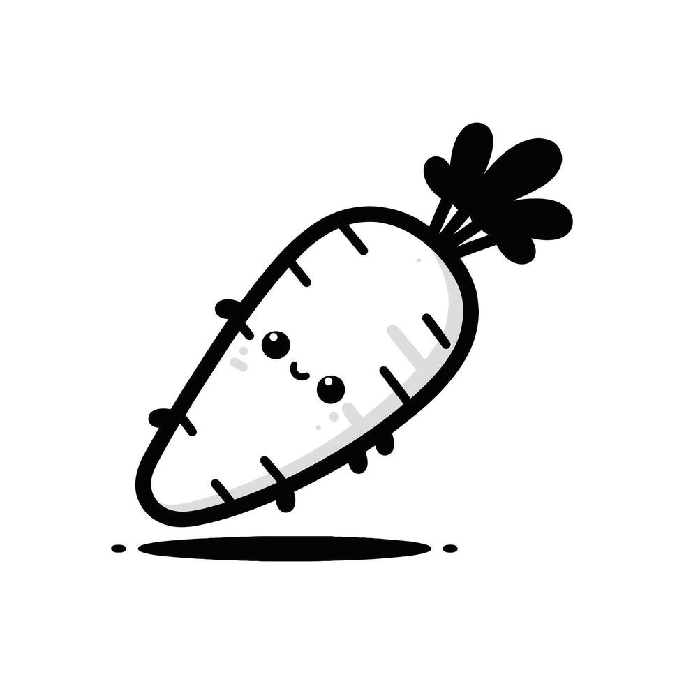 Playful Produce Cute Carrot Cartoon Character in Vector Graphic Illustration