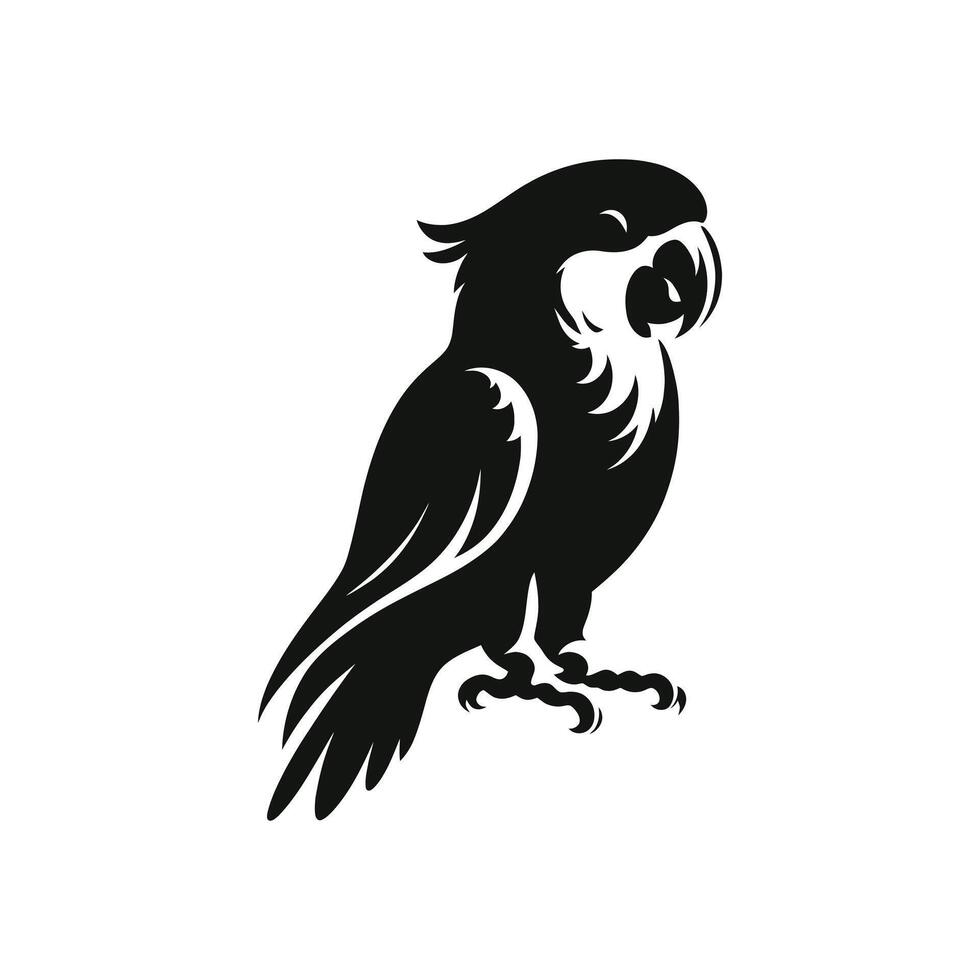 Exotic Elegance Vector Illustration of Black Silhouettes of Macaw Parrots