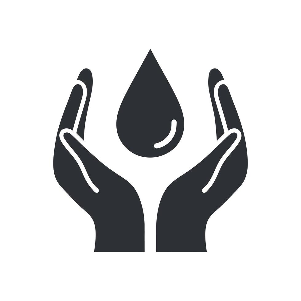 Preserving Every Drop Hands Silhouette Protecting Water for World Water Day vector