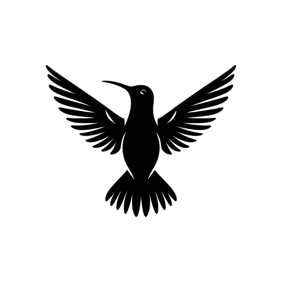 Elegant Avian Symbol Hummingbird Vector Icon on White Background