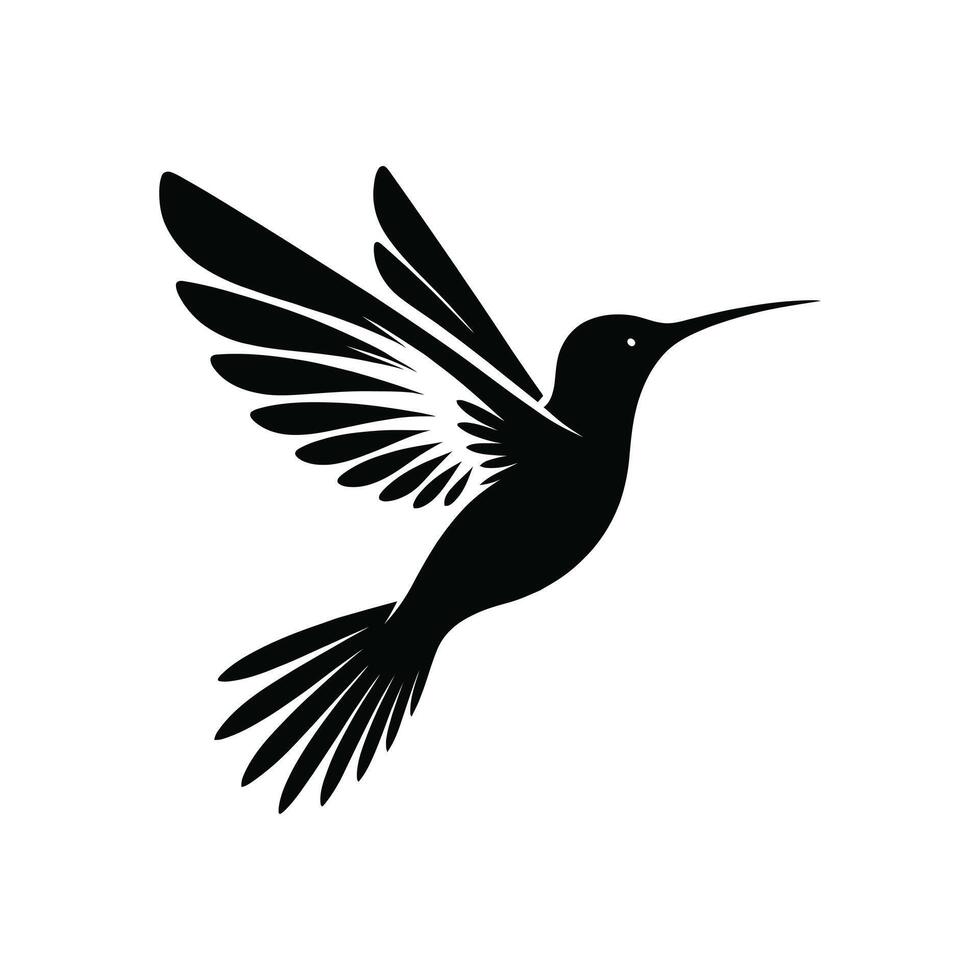 Elegant Avian Symbol Hummingbird Vector Icon on White Background