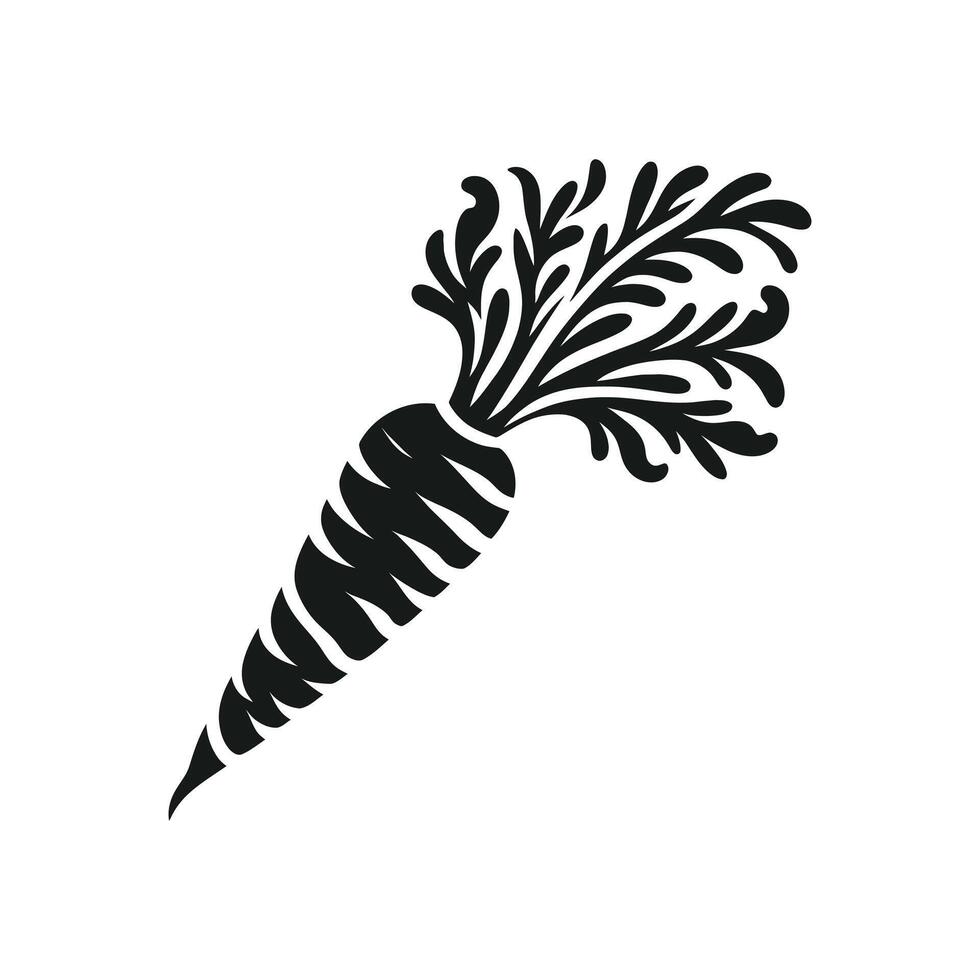 silhouette of carrot and black color on a white background vector