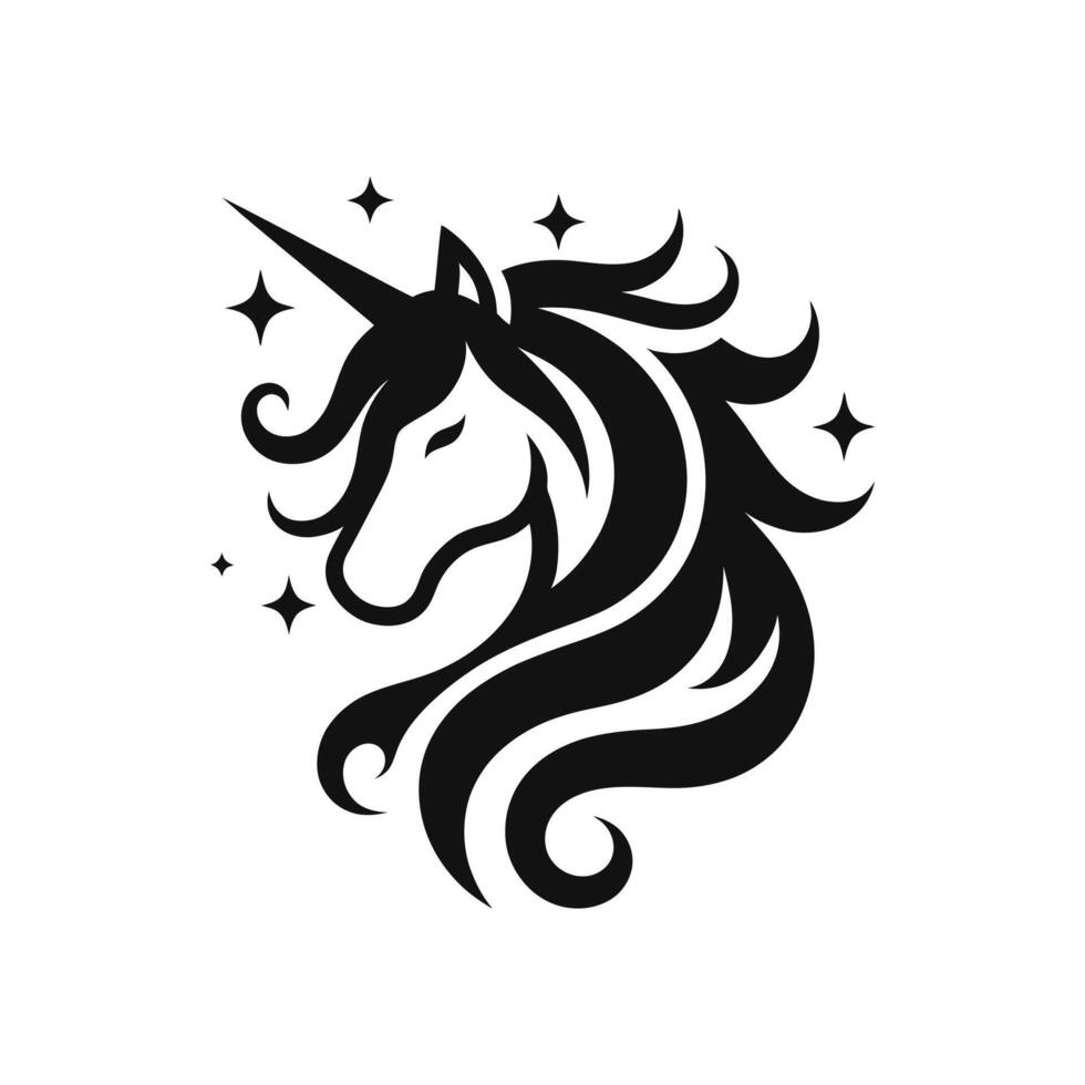 Enchanted Elegance Vector Unicorn Logo Symbol Design