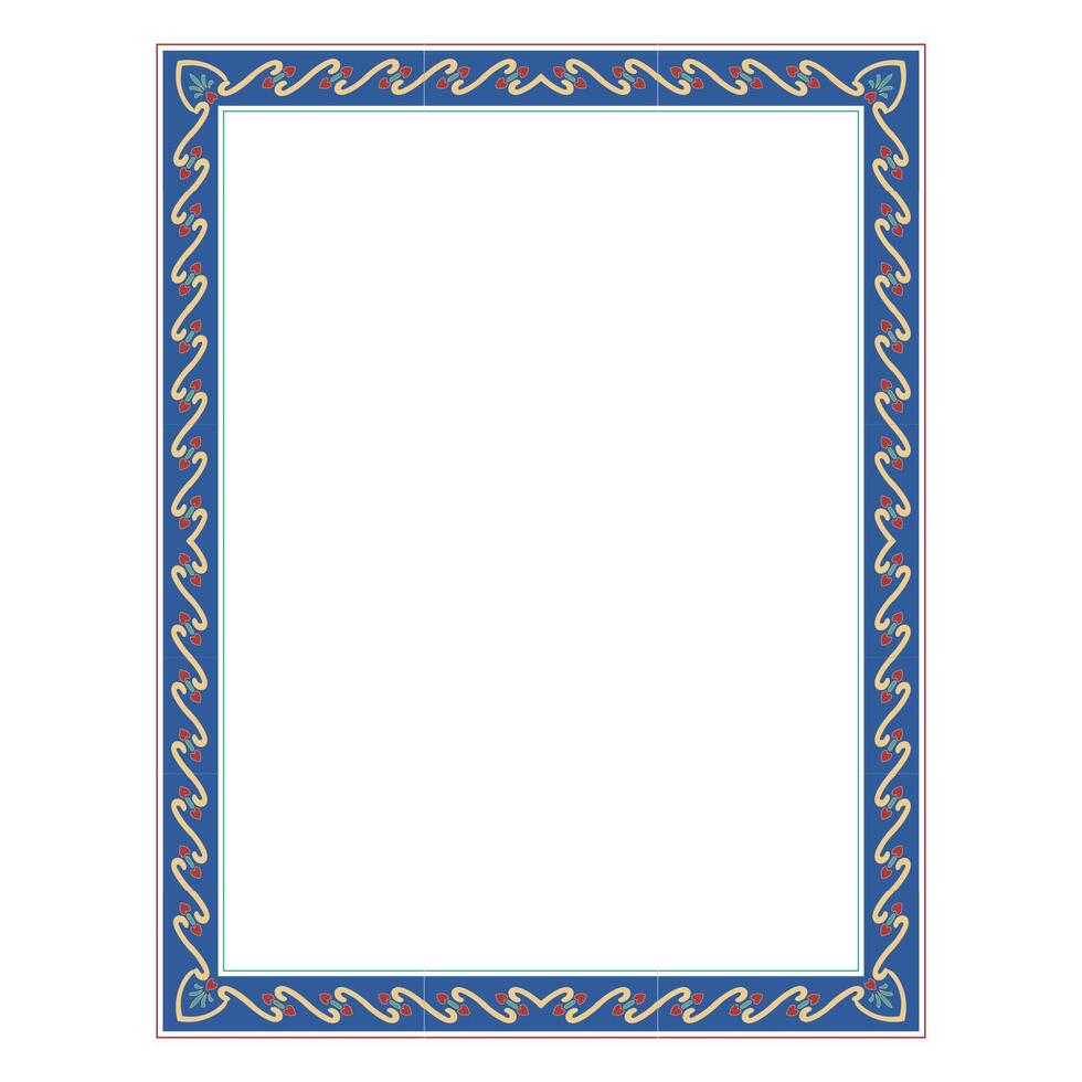 abstract vector frame with classic floral ornament and calm colors