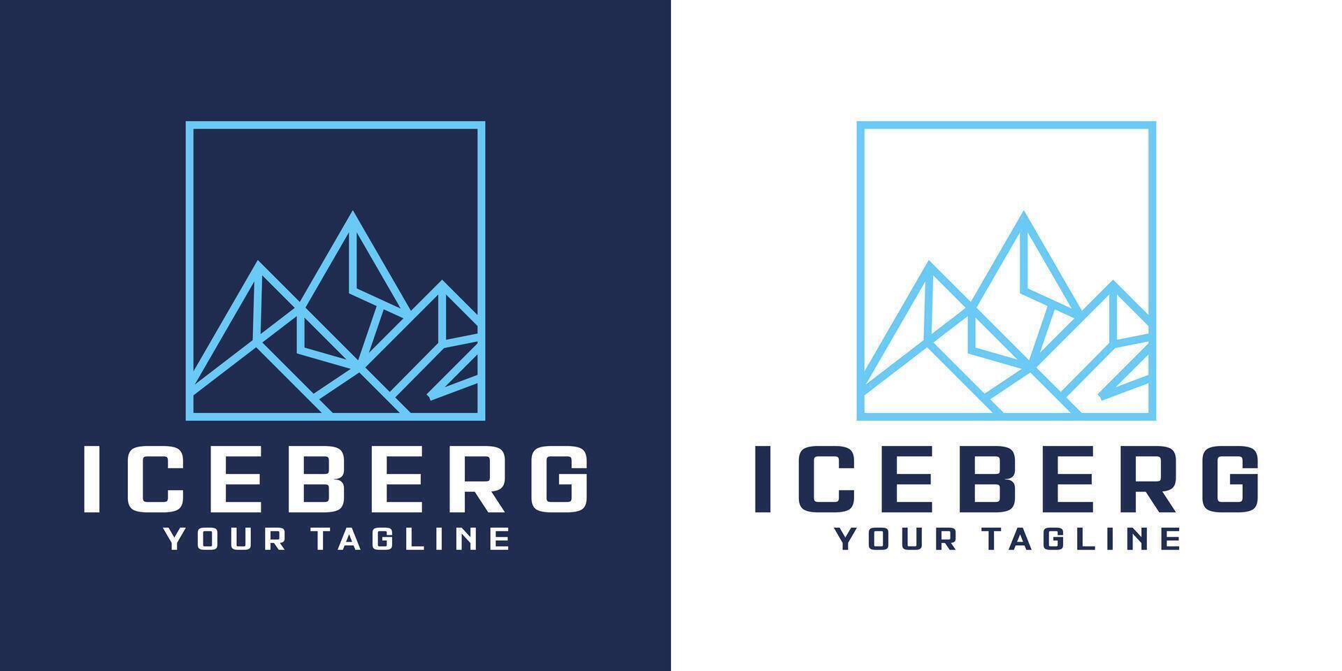 inspiración para el propina de el iceberg logo diseño con un línea estilo vector