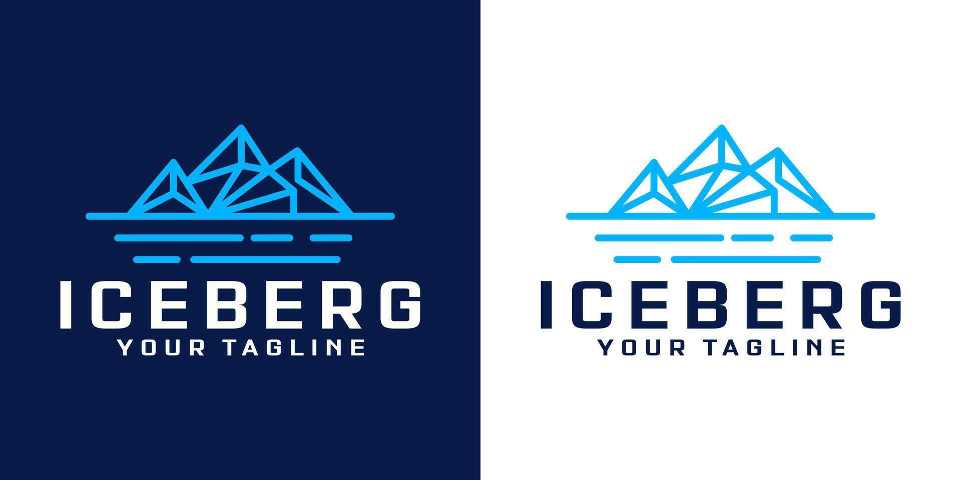 abstract mountain or iceberg logo design with line style vector
