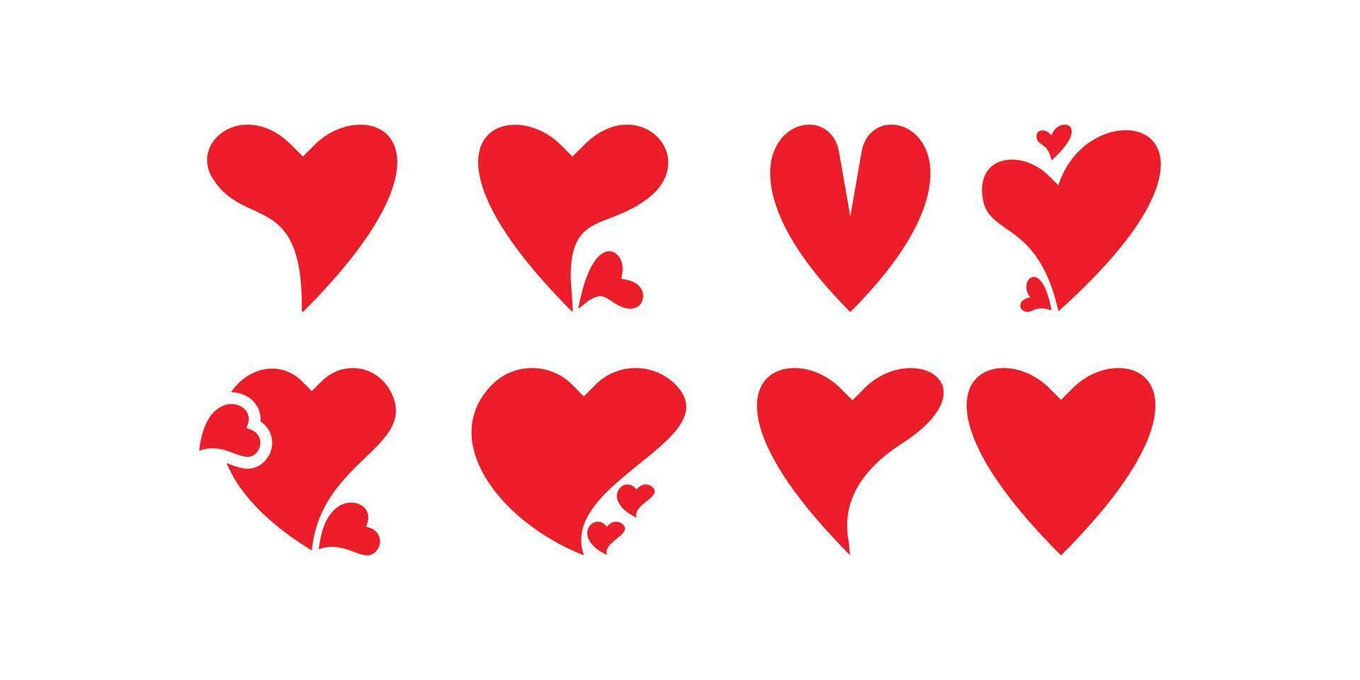 collection of red heart icons, heart symbols, love logos, heart logos, loyalty logos vector
