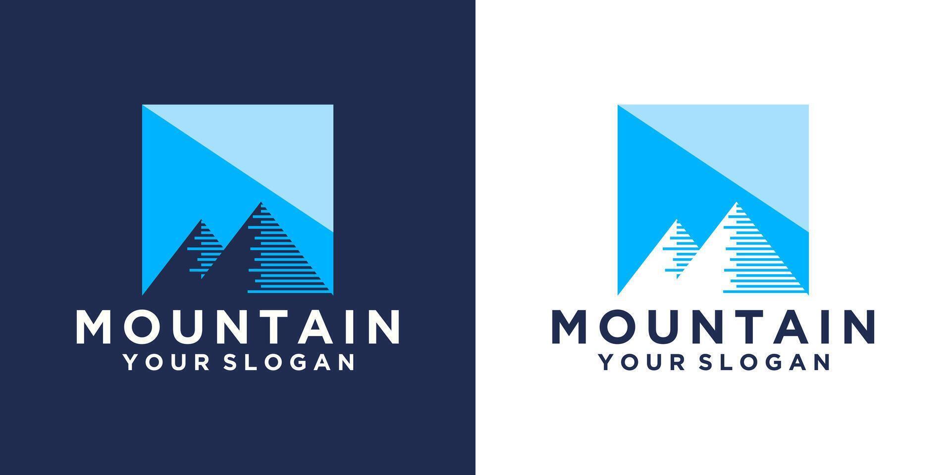 mountain or peak abstract logo design vector