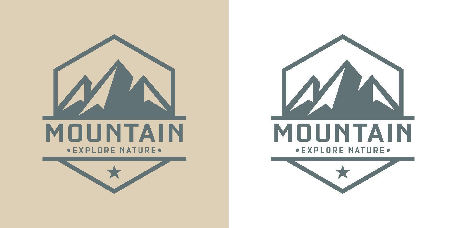 mountain emblem logo design for clothing and adventurers vector
