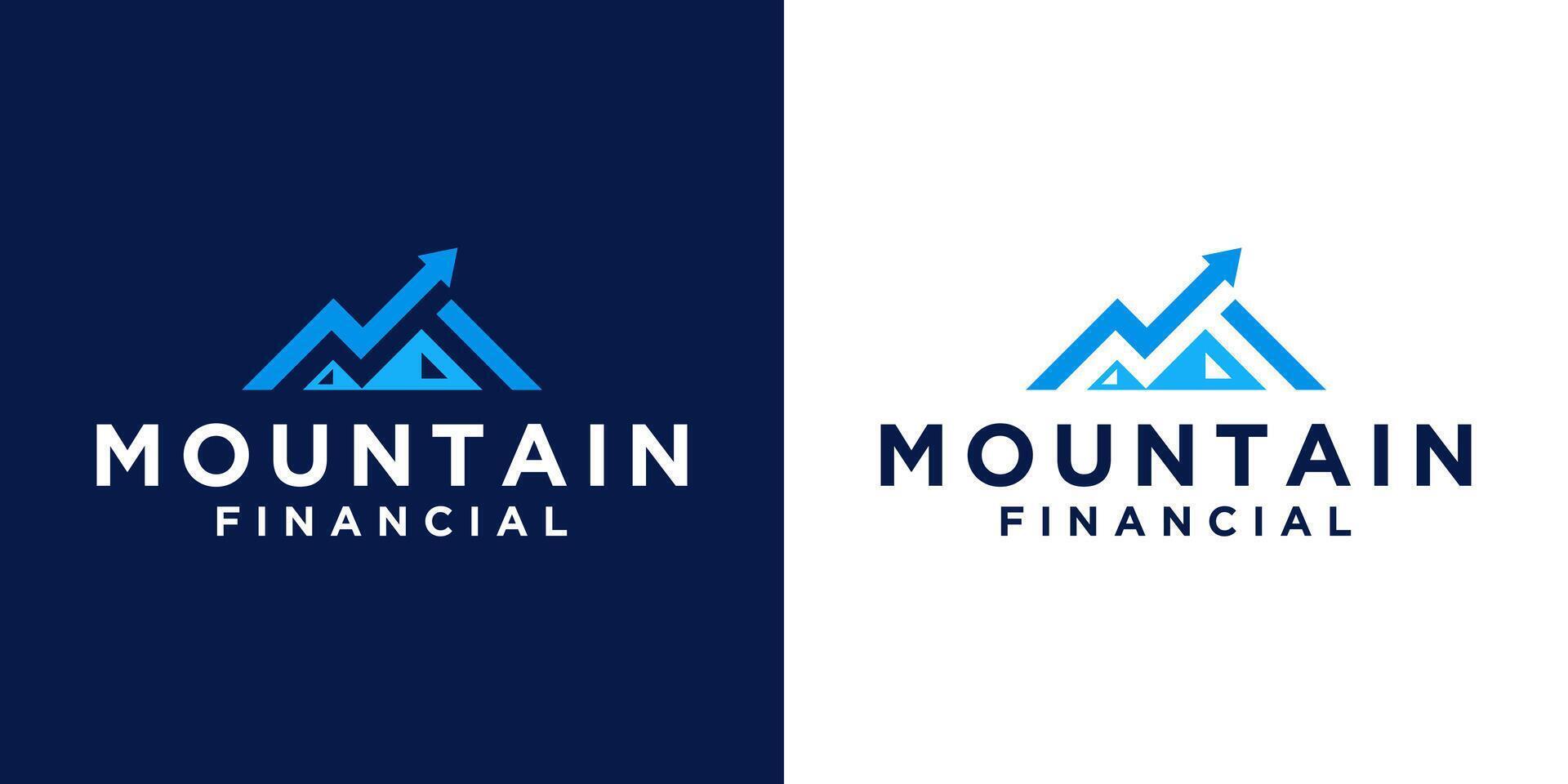 montaña logo diseño con flecha para finanzas, consultante y Finanzas vector