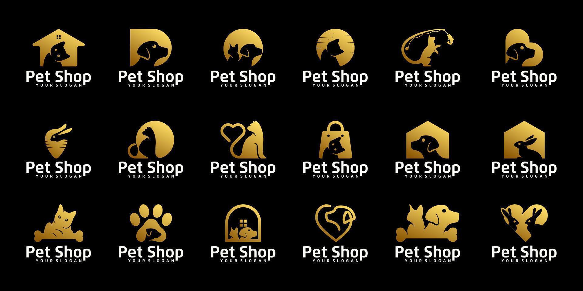 colección de mascota hogar logo diseños, para amado animales, sano animal casas, animal hospitales vector