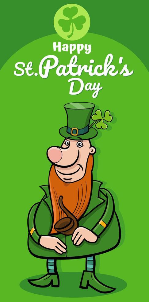 Saint Patrick Day design with Leprechaun with clover vector
