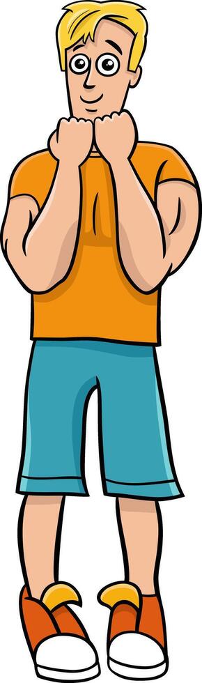 funny cartoon young man or guy comic character vector