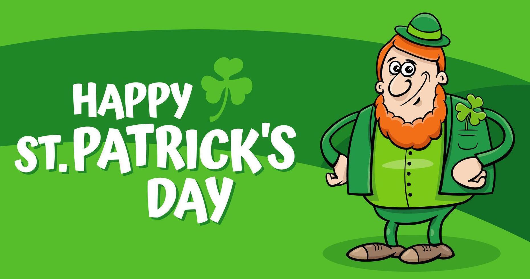 Saint Patrick Day design with Leprechaun with clover vector