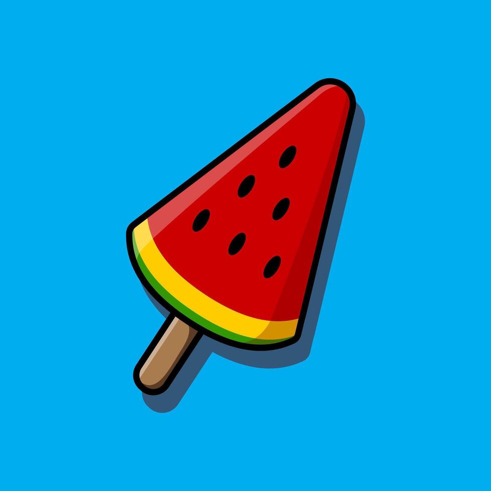 Illustration of watermelon ice cream. vector