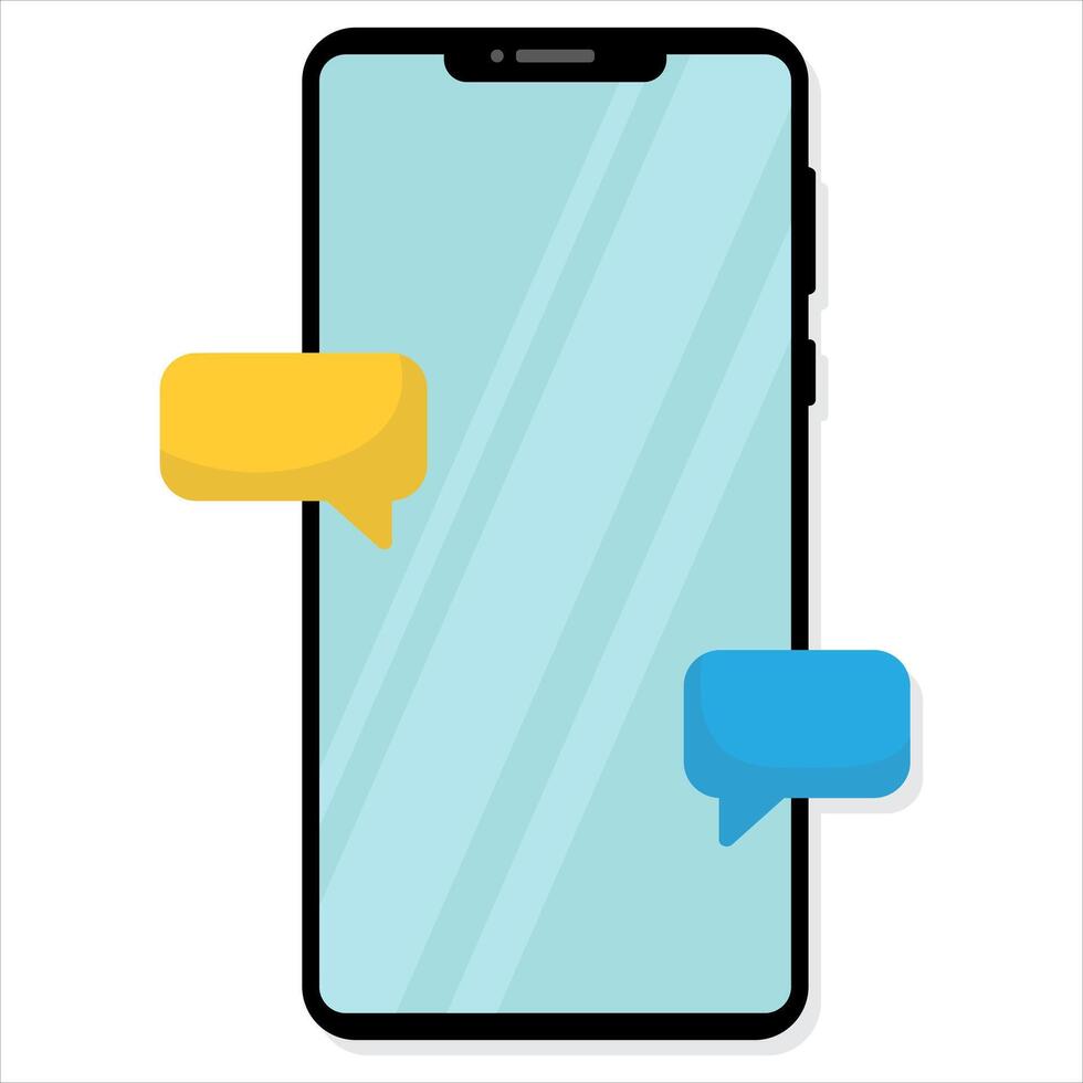 Smartphone flat illustration. Message in messenger. Vector illustration.