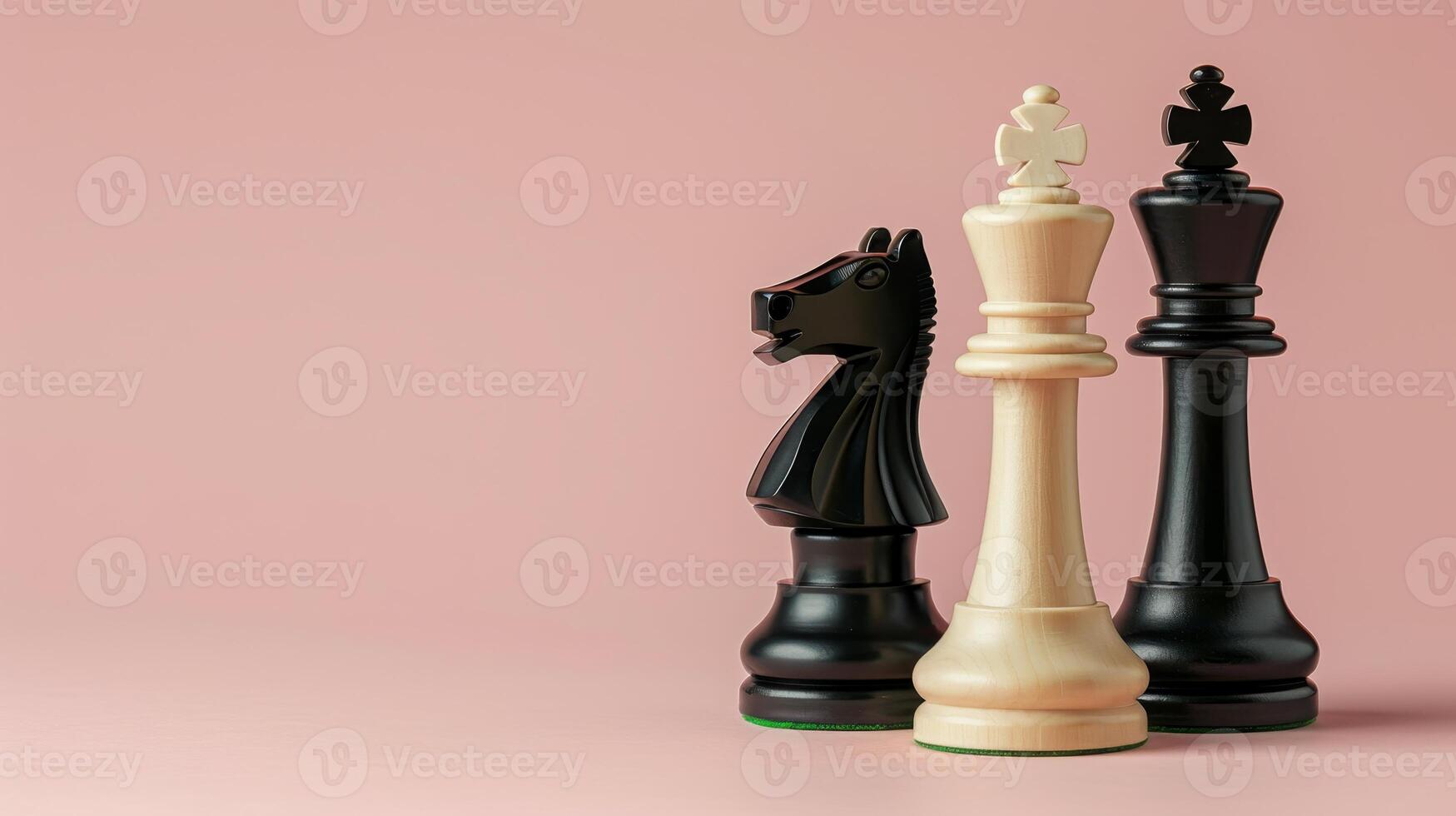 AI generated Chess leadership strategy success concept on pastel background with ample space for text placement photo