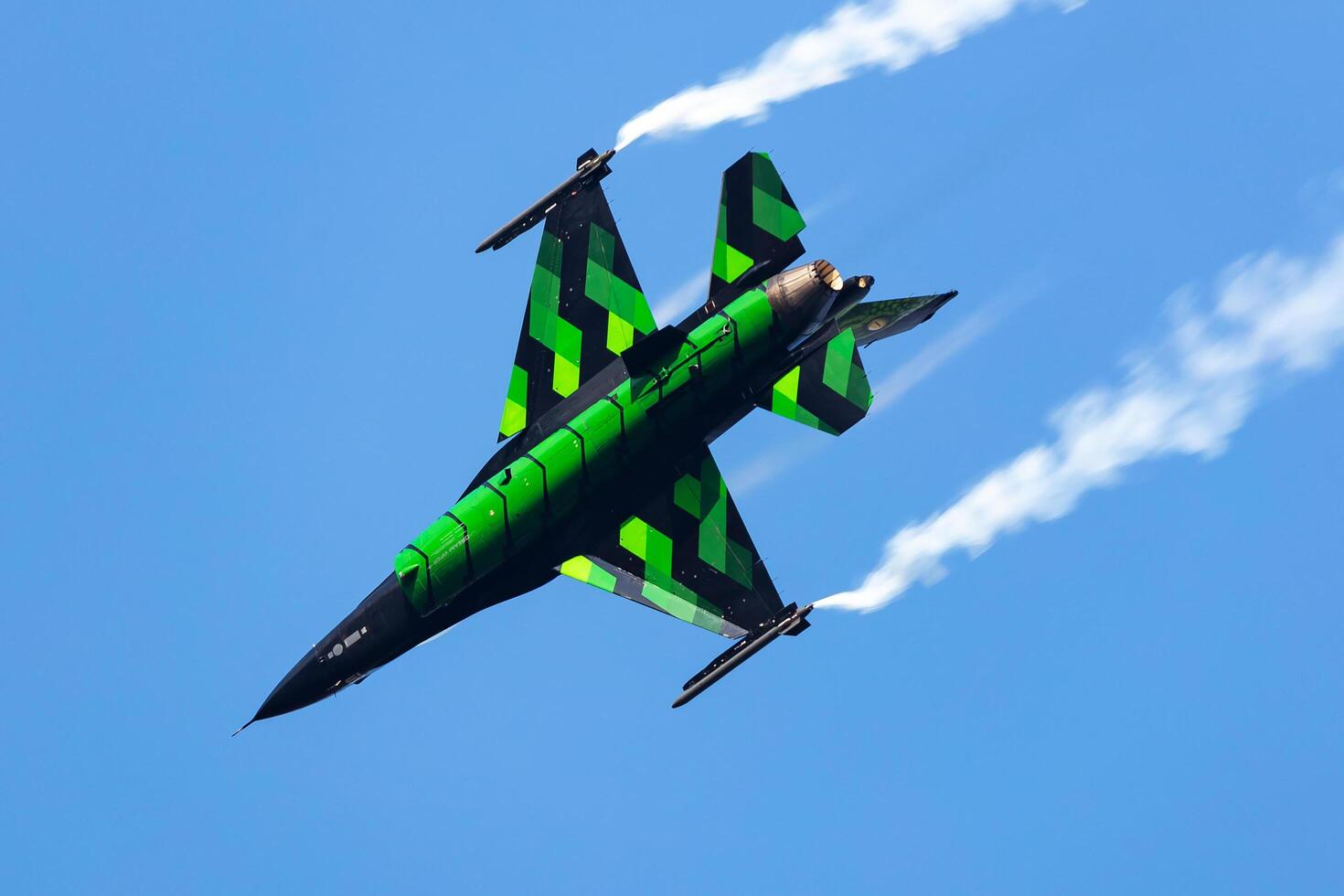 Radom, Poland, 2023 - Belgian Air Force Lockheed F-16 Fighting Falcon fighter jet plane flying. Aviation and military aircraft. photo