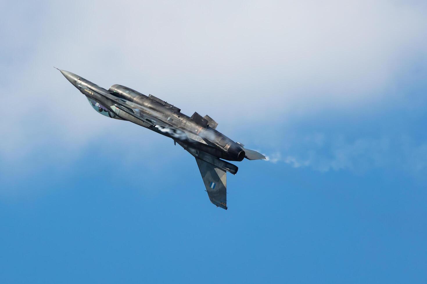 Radom, Poland, 2023 - Hellenic Air Force Lockheed F-16 Fighting Falcon fighter jet plane flying. Aviation and military aircraft. photo