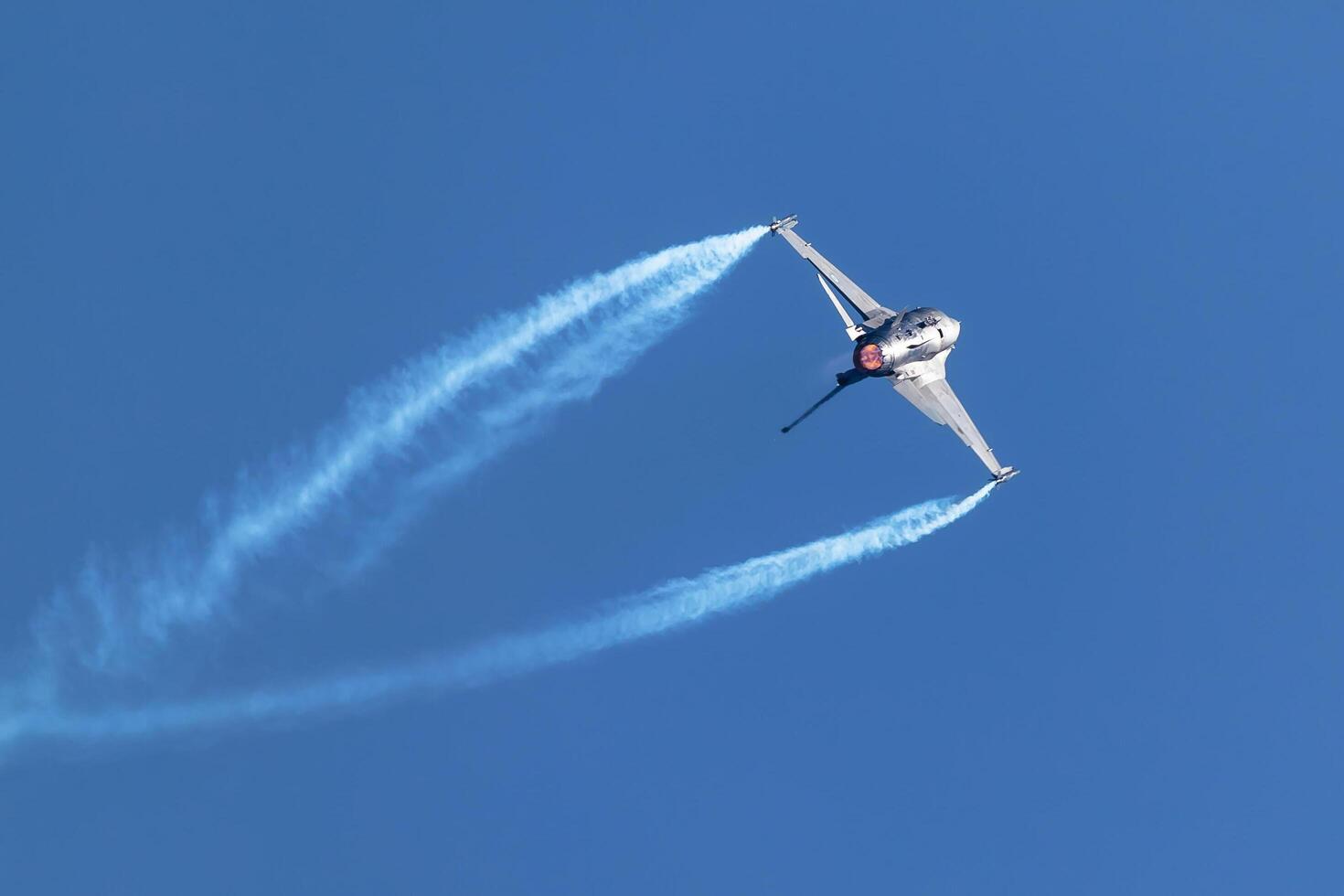 Radom, Poland, 2023 - Hellenic Air Force Lockheed F-16 Fighting Falcon fighter jet plane flying. Aviation and military aircraft. photo