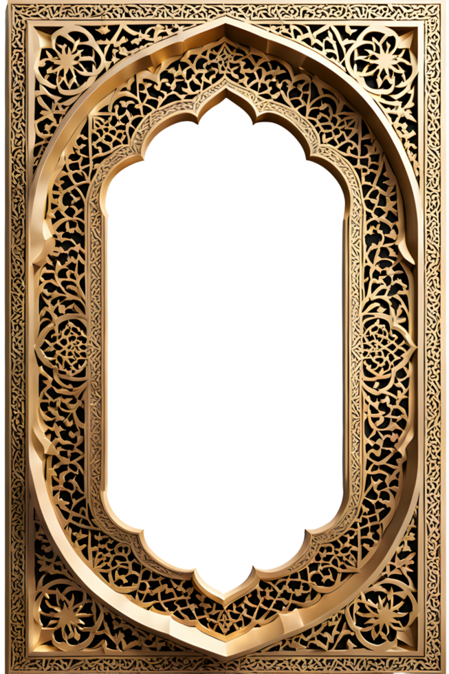 AI generated Islamic Border Frame Png Transparent Background