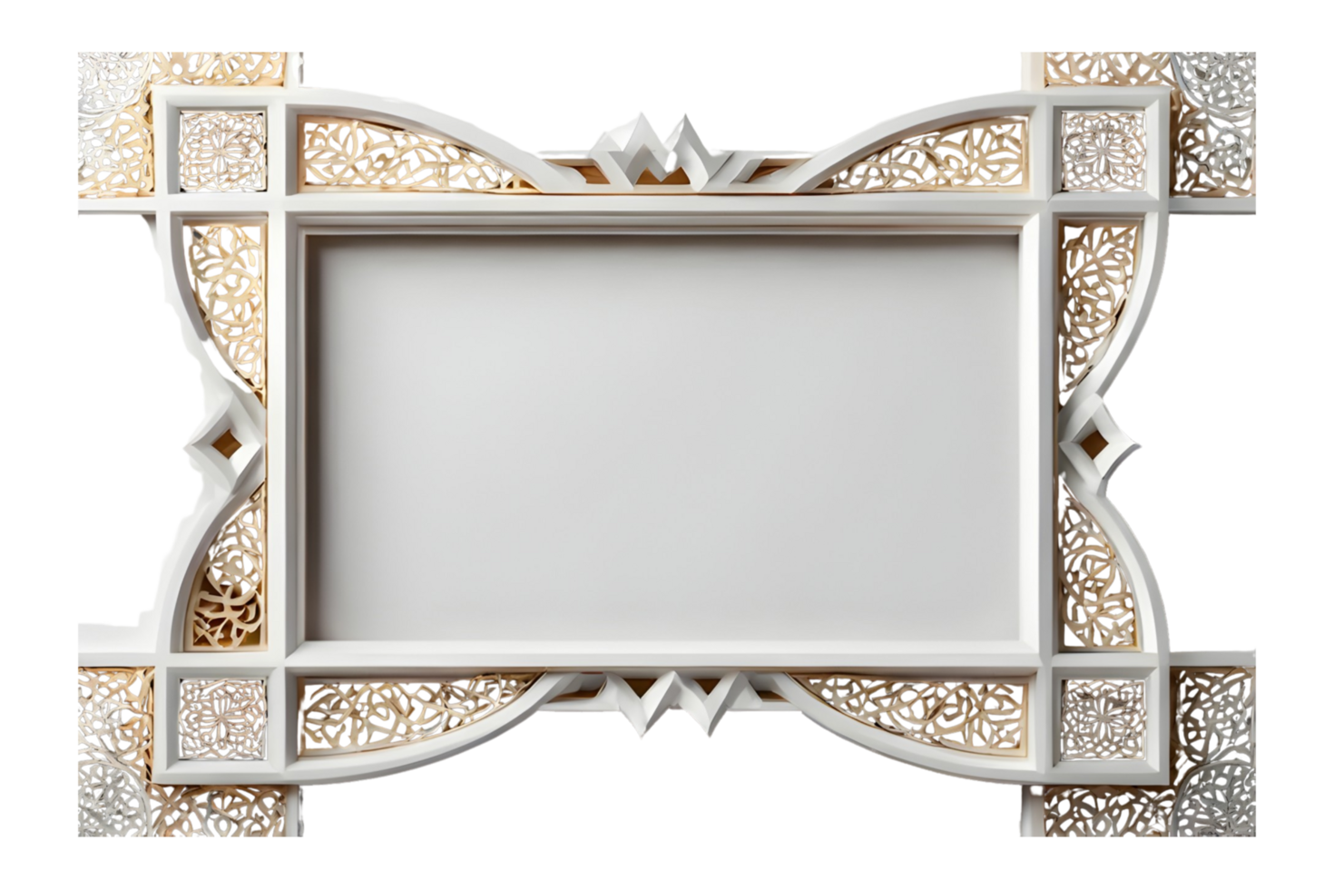 AI generated Islamic Border Frame Png Transparent Background