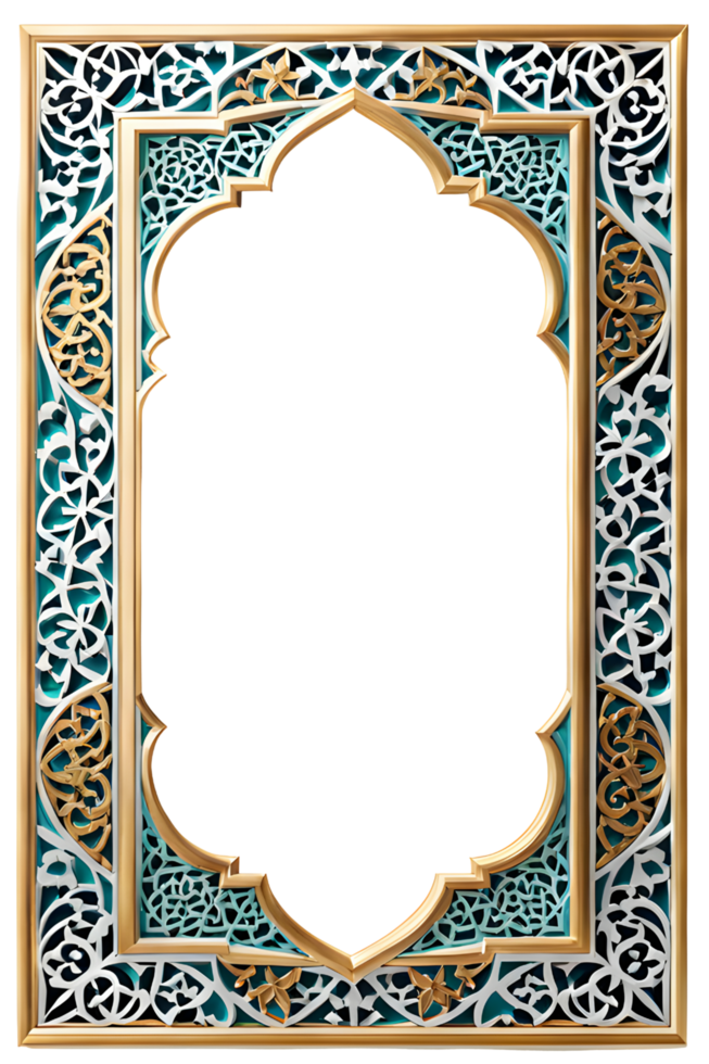 ai genererad islamic gräns ram png transparent bakgrund