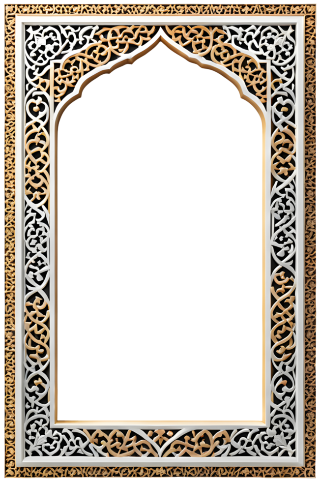 AI generated Islamic Border Frame Png Transparent Background