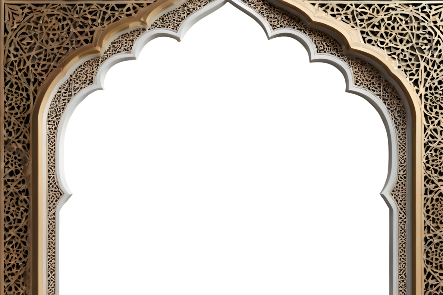 AI generated Islamic Border Frame Png Transparent Background