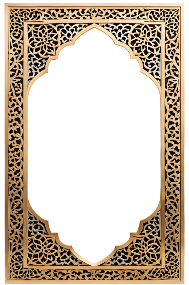 AI generated Islamic Border Frame Png Transparent Background