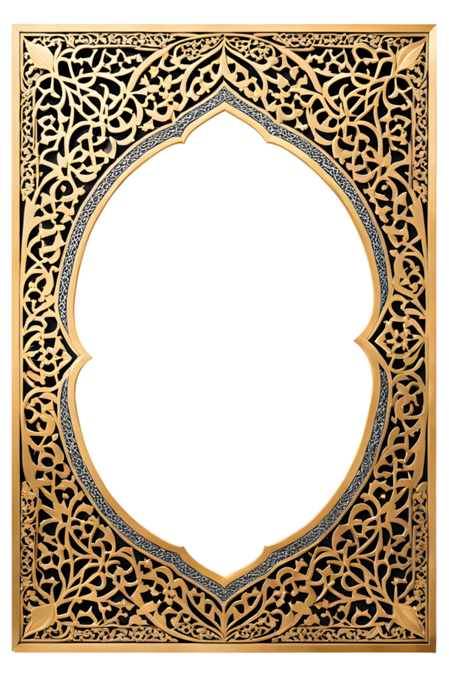 AI generated Islamic Border Frame Png Transparent Background