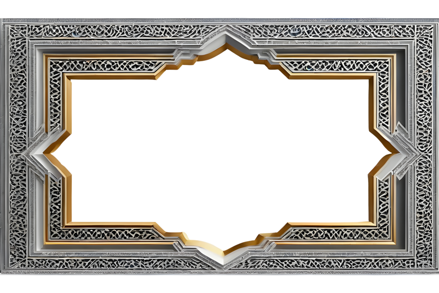 AI generated Islamic Border Frame Png Transparent Background