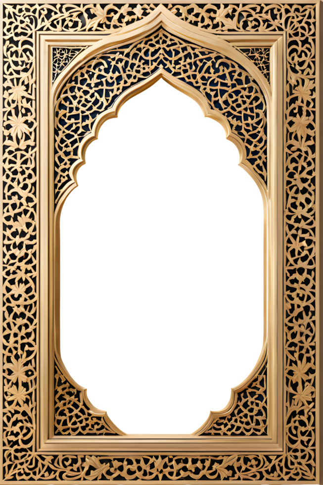AI generated Islamic Border Frame Png Transparent Background