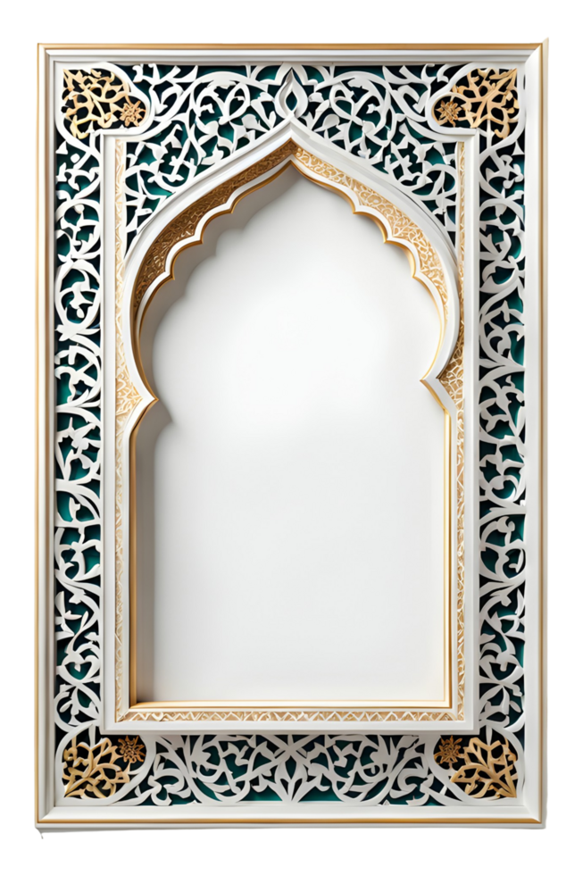 AI generated Islamic Border Frame Png Transparent Background