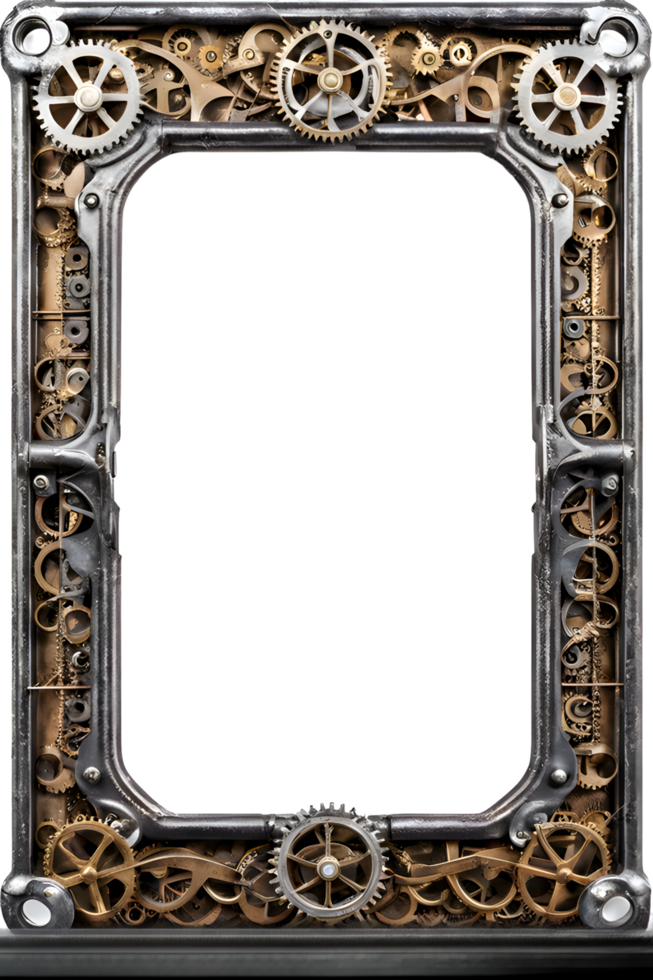 ai gerado velho ferro quadro, steampunk fronteira png transparente fundo