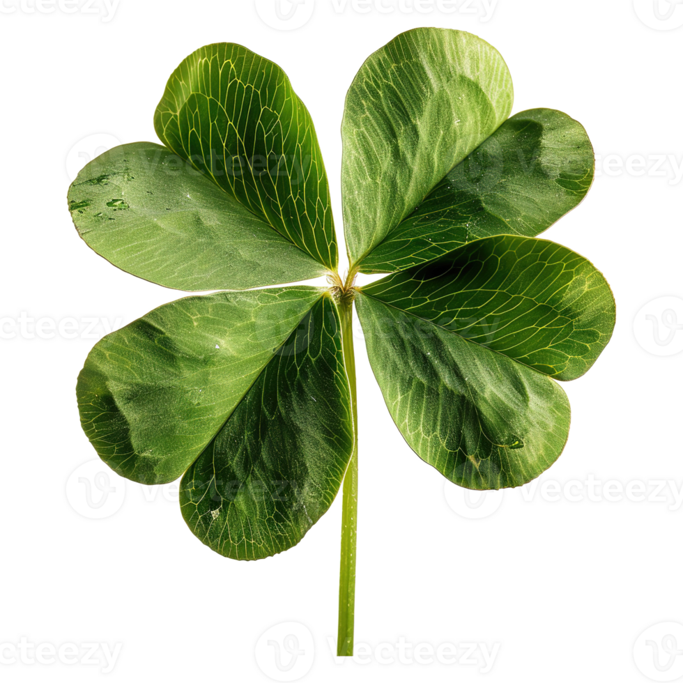 AI generated Four-leaf clover isolated on transparent background png