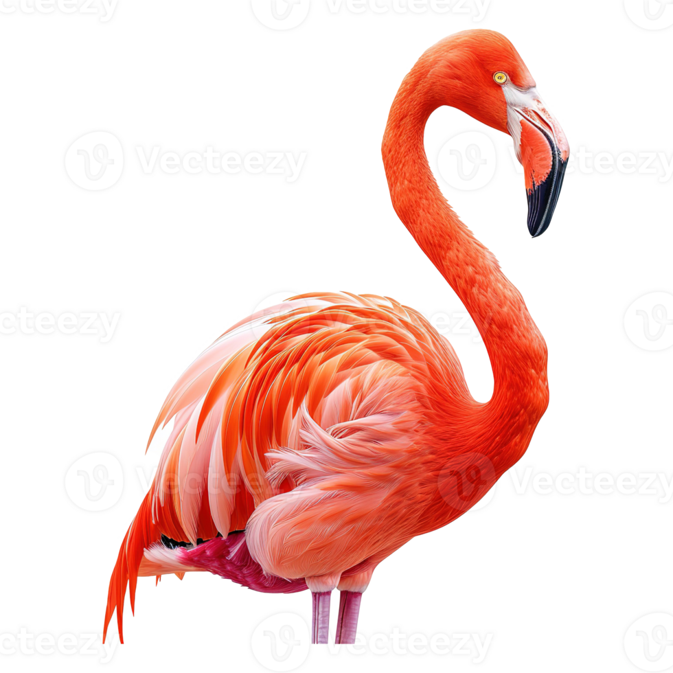 ai genererad flamingo isolerat på transparent bakgrund png