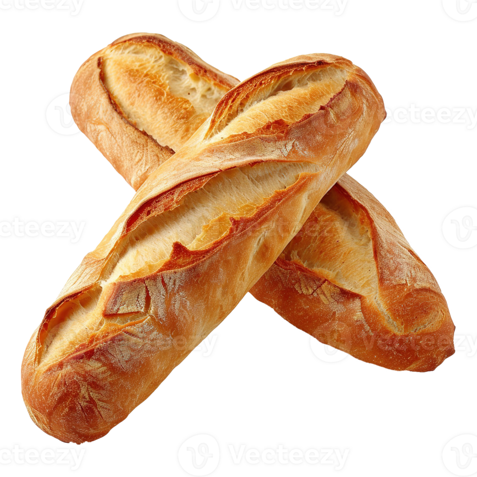 AI generated French baguette isolated on transparent background png
