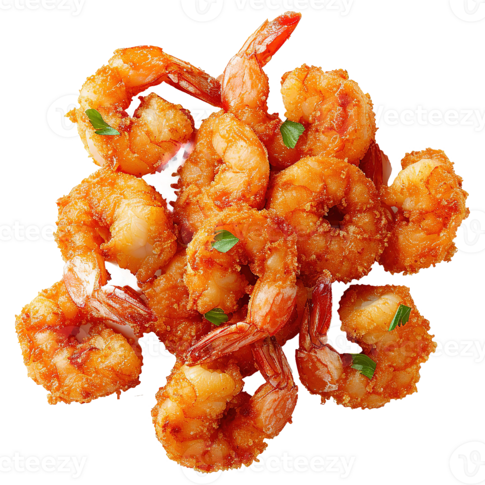 AI generated Fried shrimp isolated on transparent background png