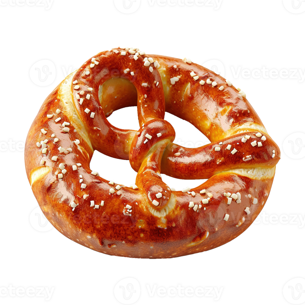 AI generated Bavarian pretzel with sesame seeds isolated on transparent background png