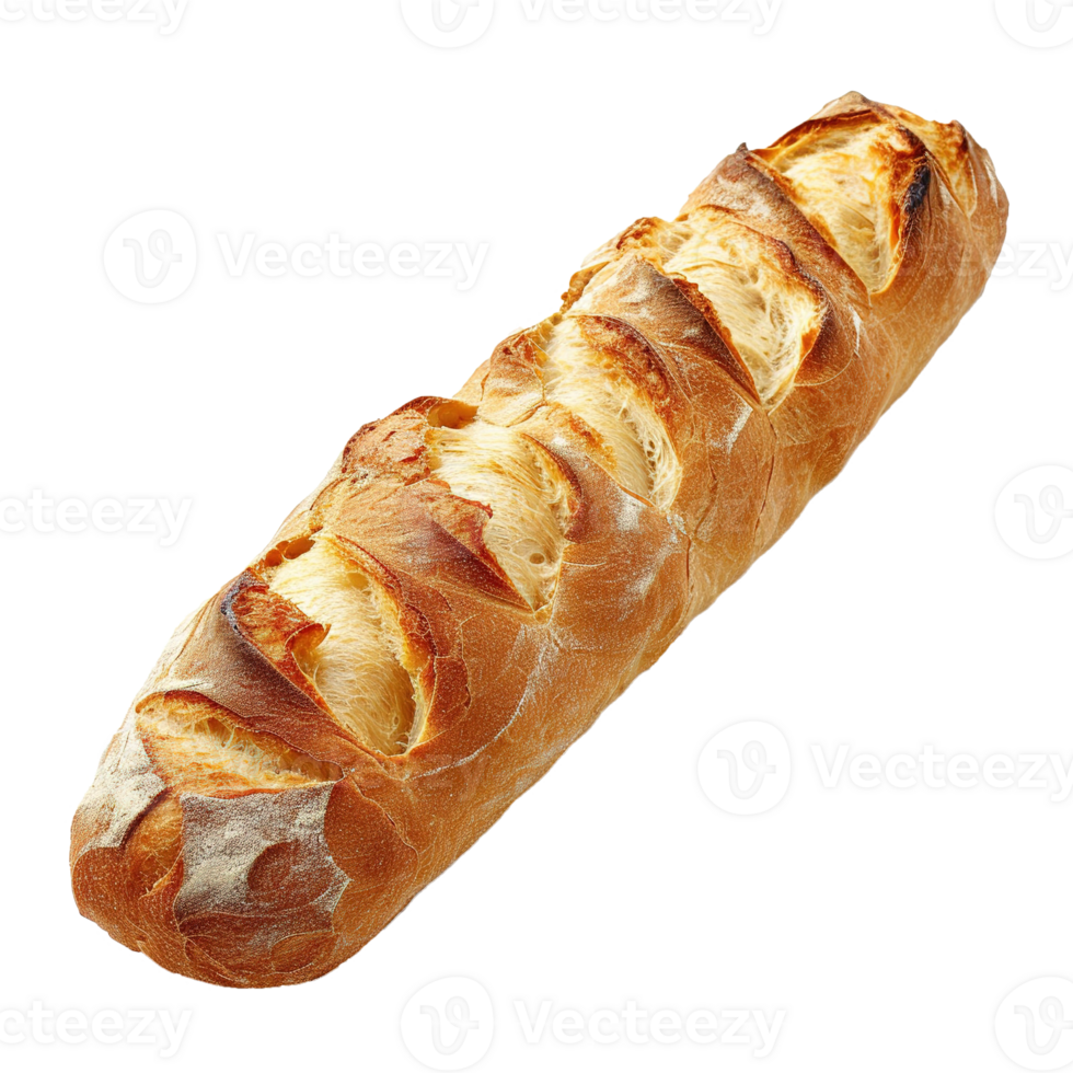 AI generated French baguette isolated on transparent background png
