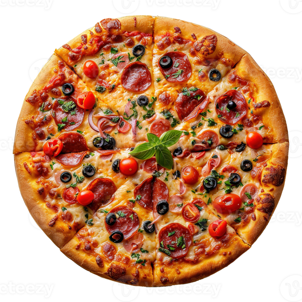 ai generado delicioso Pizza aislado en transparente antecedentes png